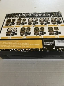 Birthday Party Supplies - Disposable Set - Black and Gold Theme 21 Years Old - Picture 1 of 2