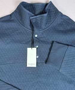Suéter Pullover Goodfellow Manga Larga 1/4 Botón Para Hombre XL Verde Azulado Oscuro Nuevo con Etiquetas - Imagen 1 de 6