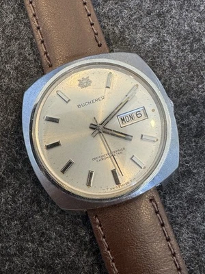 Vintage Mens Bucherer Mens Watch Automatic Officially Certified Chronometer Runs - Image 1 of 4