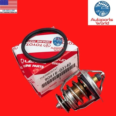 GENUINE TOYOTA CAMRY HIGHLANDER SIENNA ES350 RX350 COOLANT THERMOSTAT W/GASKET - Image 1 of 4