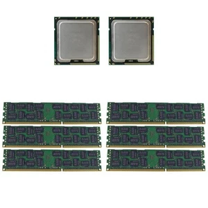 6x Samsung 4GB 2Rx4 PC3-10600R CL9 Server RAM DDR3 2x Intel Xeon E5620 CPU SLBV4 - Picture 1 of 3