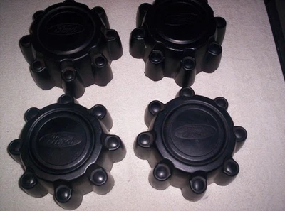 99-04 Ford F250 F350 set of 4 OEM (BLACK) Center Caps  2C341A096FA  2C341A096EA - Image 1 of 2