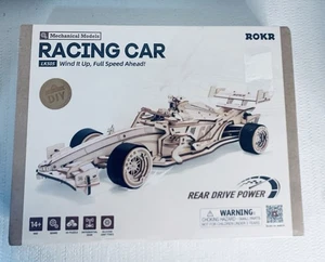 ROKR F-1 Racing Car 3D Wooden Puzzle Mechanical DIY Model #LK505-New/Sealed Box - Picture 1 of 2
