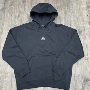 Nike ACG Hoodie Sz Medium Mens Black Therma Fit Fleece Pullover Heavyweight $120 - Picture 1 of 17