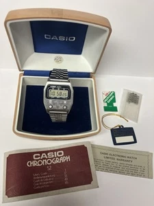 Reloj Casio 52qs-14 Vintage Cronógrafo Acero Inoxidable Con Caja Papeles Y Etiquetas - Imagen 1 de 7