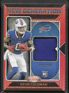 Keon Coleman 2024 Certified New Generation Patch Orange Mirror Rookie /249 SP - Picture 1 of 2