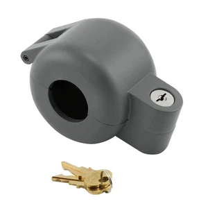 Door Knob Lock-Out Device, Diecast Construction, Gray Painted Color, Keyed Alike - Picture 1 of 12