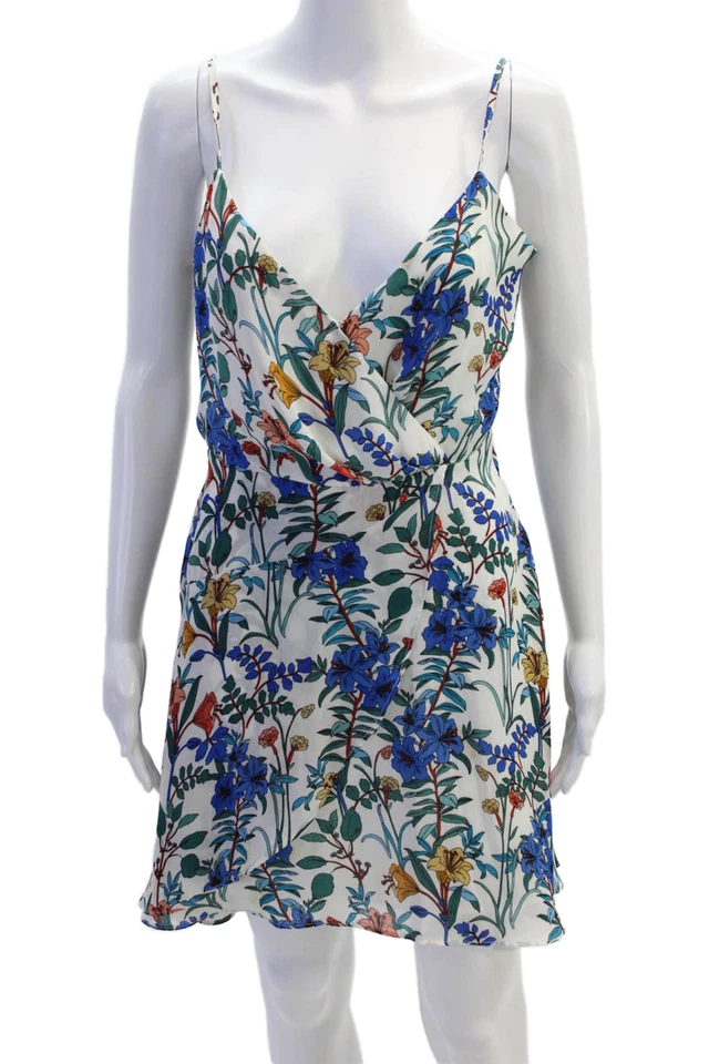 Vestido Corto Floral Parker Mujer Correa Espagueti Cuello en V Blanco Talla M Foto 1 de 4