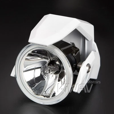 Faro antiniebla 3" H3 12V 55W carcasa de metal negro blanco escudo ABS x2 se adapta a BSA Triumph Foto 1 de 4