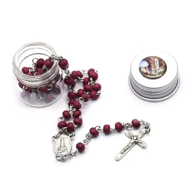 Crucifix Rosary Necklace with Box Set Women Men Religion Pendant Charm - image 1 of 4