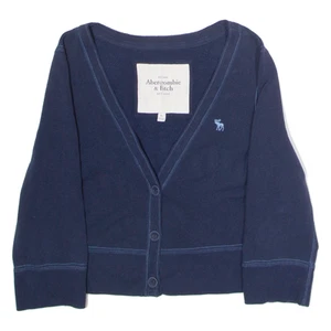 ABERCROMBIE & FITCH Girls Cardigan Blue V-Neck XL - Picture 1 of 6
