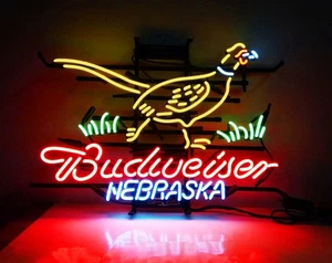 Pheasant Hunter Beer Nebraska Neon Light Sign 24"x20" Beer Bar Real Glass Custom - Picture 1 of 9