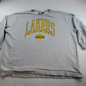 Felpa grigia NBA Lakers grande logo stile oversize - adulto 2XL - Foto 1 di 21