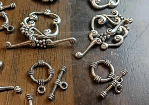 10 Sets Stainless Steel Toggle Clasps For DIY Handmade Jewelry Making Components - Picture 1 of 5