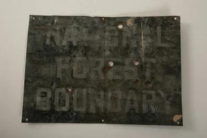 Early National Forest Boundary Sign (HSE SS/JSF6) US Service Government Pre Tree - Picture 1 of 7