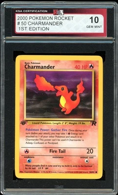 Pokemon Team Rocket 2000 primera edición #50 Charmander KSA 10 gemas como nuevo Foto 1 de 2