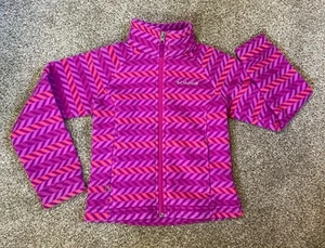 COLUMBIA Full Zip Pink Printed Fleece Jacket Youth XS 6/6X - Picture 1 of 7