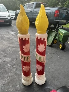 Set of 2 Vintage Empire 38" Blow Mold Noel Christmas Candle Holiday Lights - Picture 1 of 1