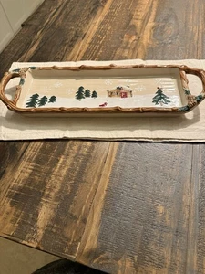 St Nicholas Square Heartland Servierschale/Tablett Weihnachten/Winterszene 15" - Bild 1 von 10