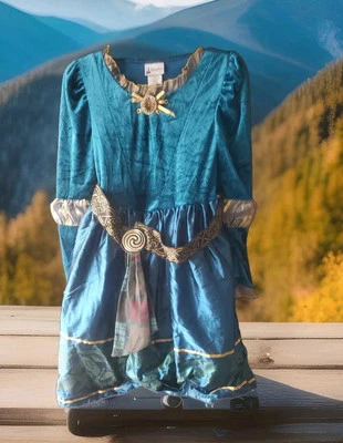 Disney Princess Brave Merida Dress – Green/Gold – Girls Size L Costume Gown - Image 1 of 4