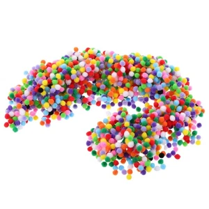 2000 Stück Deko Pompons zum Basteln Kinder Fuzzy Pompons Kugeln - Bild 1 von 12