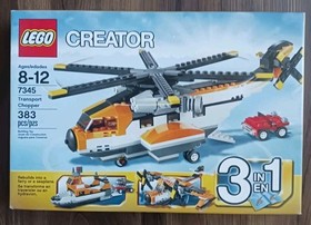 LEGO MINIFIGURE CREATOR 7345 TRANSPORT CHOPPER Helicopter New 3 In 1