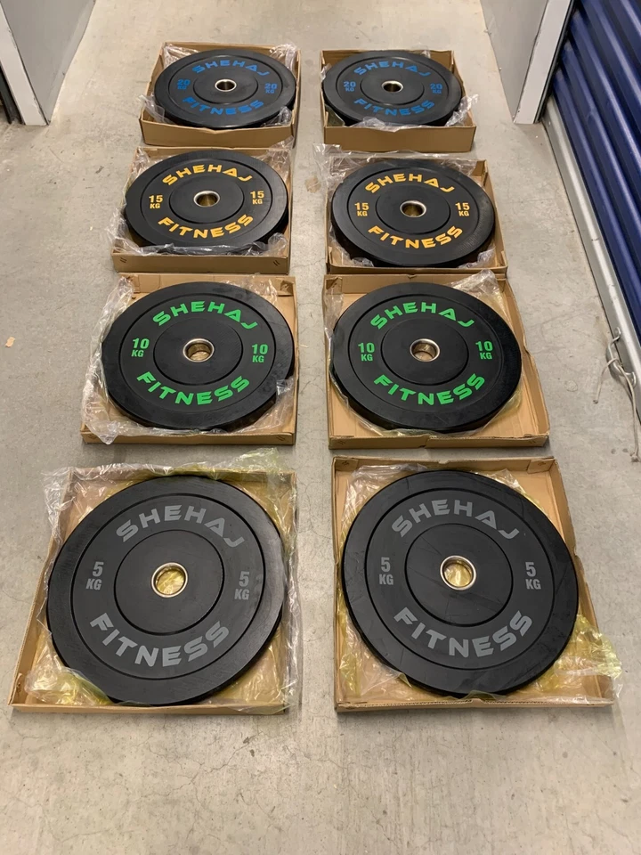 Set 100KG Paracolpi Piastre Pesi Olimpiche in Gomma Palestra Sollevamento Pesi CrossFit - Immagine 1 di 4