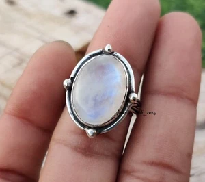 Moonstone Ring 925 Sterling Silver Beautiful Designer Stylish Ring Gift To Wife - Picture 1 of 3