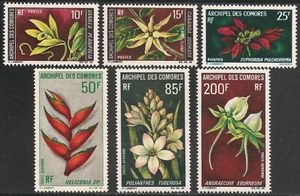 Comoro Islands #80-82, C26-C28 (A21) VF MVLH - 1969-70 10fr to 200fr Flowers - Picture 1 of 1