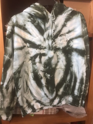 OFF WHITE Felpa con cappuccio avorio Ella verde blu taglia S junior maglione tie dye