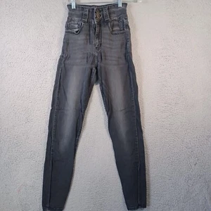 KanCan Signature Girls Black Jeans Size 25 Skye High Skinny Buttons Zip Pockets - Picture 1 of 16