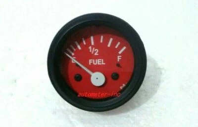 2" / 52mm Electrical Fuel Gauge - Red Face Black Bezel - Image 1 of 4