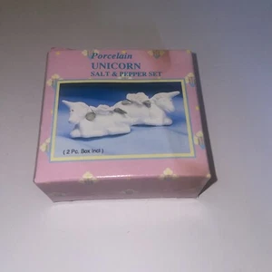 Vintage Porcelain LaVie Unicorn Salt and Pepper Shaker NEW IN BOX - Picture 1 of 3