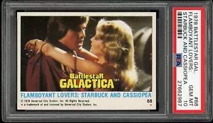 1978 Battlestar Galactica #68 Flamboyant Lovers: Starbuck And Cassiopea PSA 10 - Picture 1 of 2