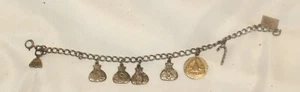 VTG Camp Fire Girls Charm Bracelet w/$ Money Bag Charms Sterling Silver 60's 17G - Picture 1 of 11