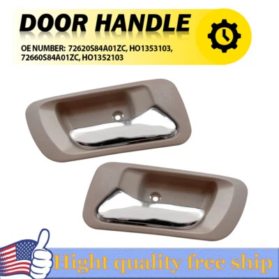 Door Handle Set For 1998-2002 Honda Accord Rear LH+RH Inner Beige Housing 2Pc Y - Imagem 1 de 4