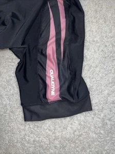 Qualidyne Women Cycling Bike Shorts SZ Medium Padded Bicycle Riding Black Pink - Picture 1 of 8