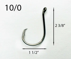 PACK OF 100 Size 10/0 TACKLEWORKS Offset Circle Fishing Hooks 7384 - Picture 1 of 1