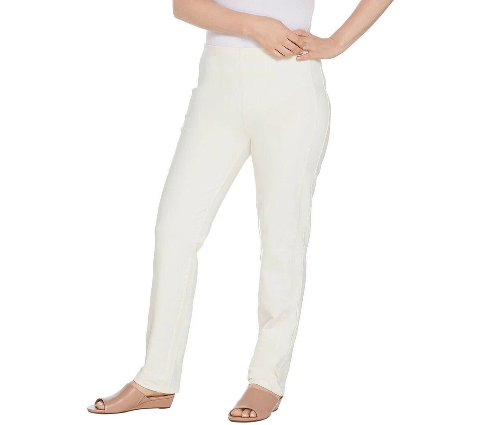 Calça Feminina com Controle Levantador Tushy Perna Fina-Pérola-Petite Pequena-NOVA-A310958 - Imagem 1 de 1