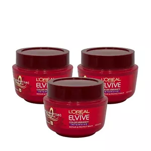 3 Pack L'Oreal Elvive Color Vibrancy Intensive Repair & Protect Balm 8.5 oz HTF - Picture 1 of 6