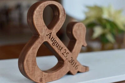 5'' Personalized Wood Ampersand Free Standing Wooden Letter Ampersand Wedding - Image 1 of 2