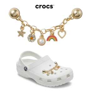 Cadena de pulsera de amistad CROCS Jibbitz cocodrilo genuino + pista - Imagen 1 de 5