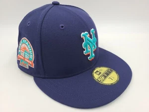 New York Mets Shea Stadium 59Fifty 7 1/4 Hat Club Exclusive Cap Islanders Navy - Picture 1 of 12