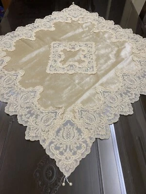 home decor table covers 4 pieces set Velvet Embroidered - Image 1 of 4