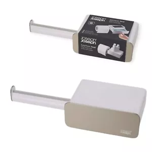 JOSEPH JOSEPH EasyStore Steel Wall Mounted Toilet Roll Holder Chrome White BNWT - Picture 1 of 3