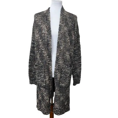 Cárdigan Suéter Gris Gris Gris Mystree Anthropologie L Grande Grueso Tejido Frente Abierto Foto 1 de 4