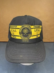 Vintage GCIU Newspaper Pressmen Local 15 Columbus Ohio USA Made Union Hat Snap - Bild 1 von 10