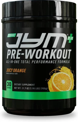Pré JYM Plus laranja 30 porções pré-treino amino nitratos creatina BCAA - Imagem 1 de 4