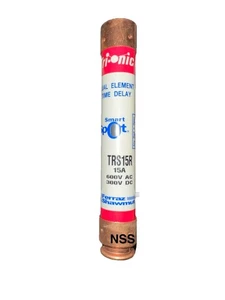 TRS15R FERRAZ SHAWMUT TRIONIC Smart Spot Dual Element Time Delay Fuse 15A 600V - Picture 1 of 1