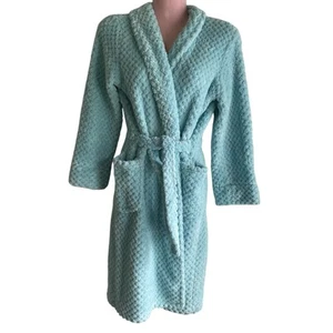 Girls PJ Salvage Chenille Robe Size Large 12 - 14 Blue Soft Wrap Belted Pockets - Picture 1 of 6